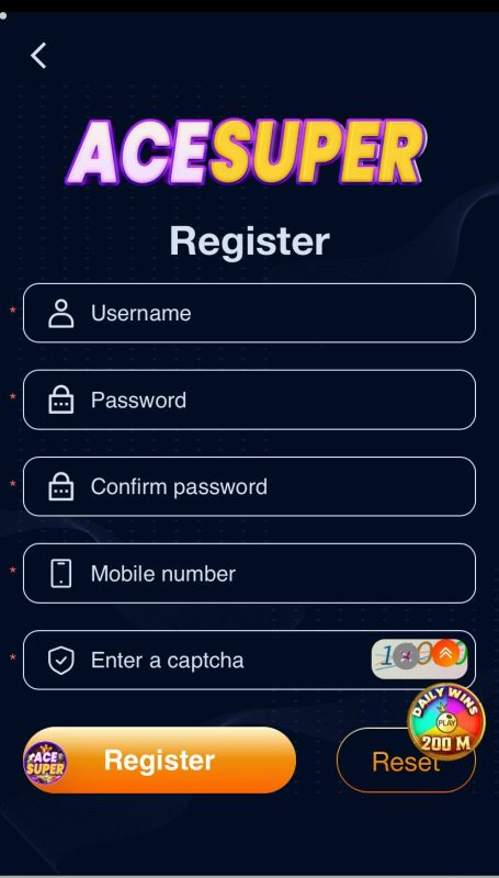 ACESUPER registration form